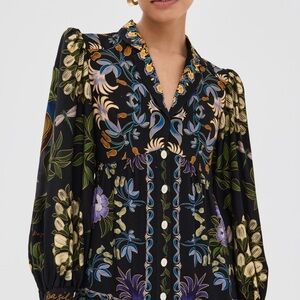 FARM Rio Floral Mini Dress - Black and Multicolor